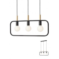 Suspensie Aeris 3 x E27, finsaj negru 01-2408 Smarter