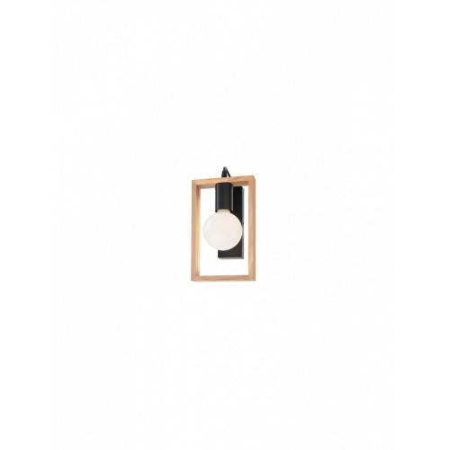 Aplica Timber 01-1663, 1 x E27, negru mat + lemn de fag natur Smarter
