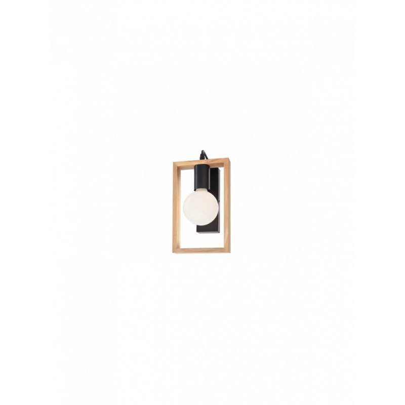 Aplica Timber 01-1663, 1 x E27, negru mat + lemn de fag natur Smarter