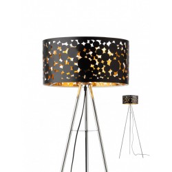 Lampadar Melia 01-2141, 1 x E27, crom + negru - auriu