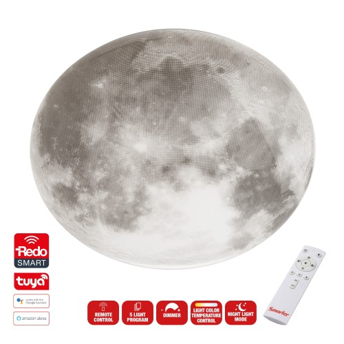 Aplica/Plafoniera LED Luna 24W 04-531 telecomanda dimabila control Tuya alba