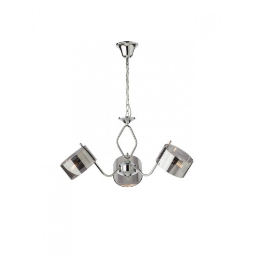 Lustra Duke 01-1510, 3 x E14, crom + fume