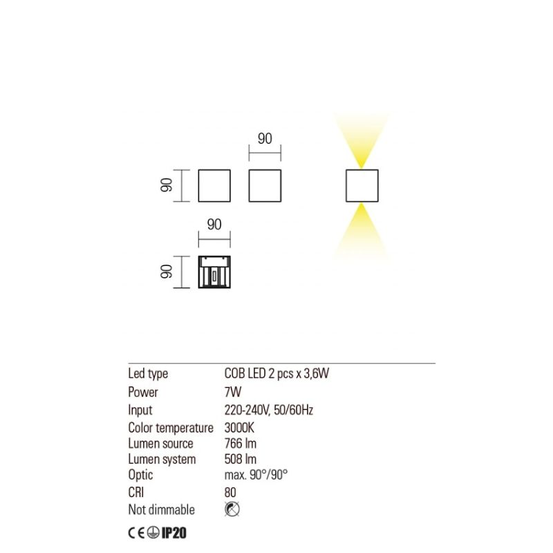 Aplica LED Amplitude negru mat 01-2809 Redo