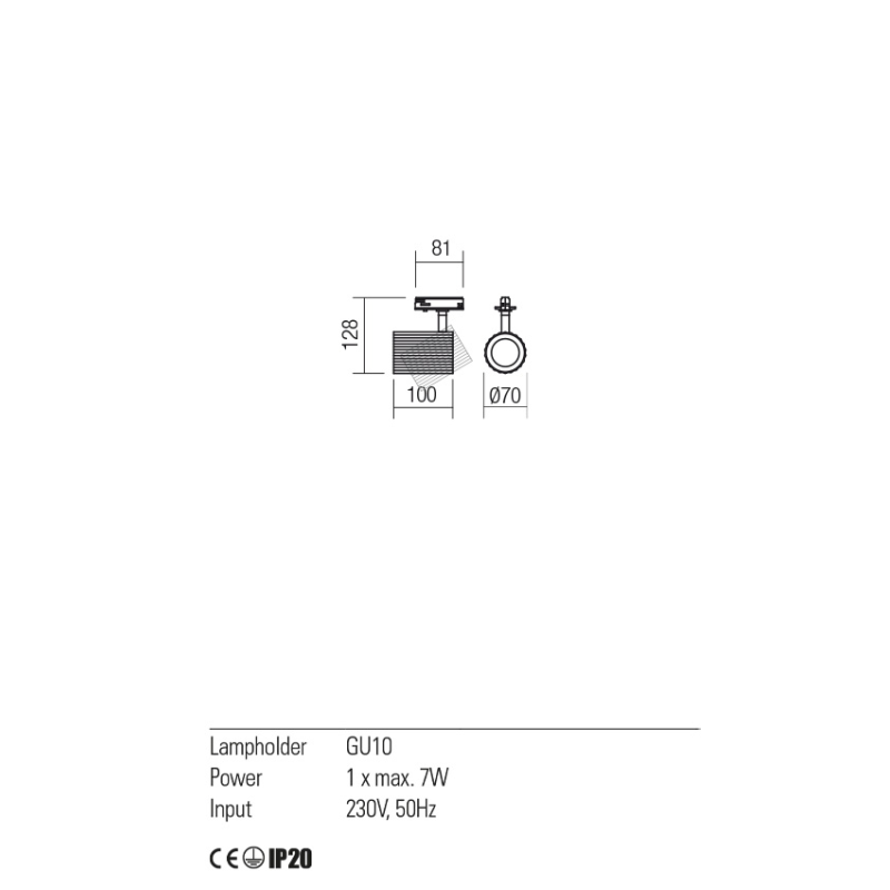 Miniproiector de interior cu adaptor pentru șina MINITRACK Delphi 01-2558 Redo