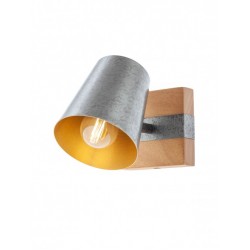 Aplica Oaker 01-3494, 1 x E14, lemn natur + argintiu, rustic