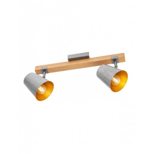 Plafoniera Oaker 01-3495, 2 x E14, lemn natur + argintiu, rustic