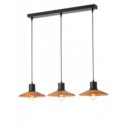 Lustra Smarter Fresno, metal si lemn multistrat, 3XE27, L.83 cm, 01-4056